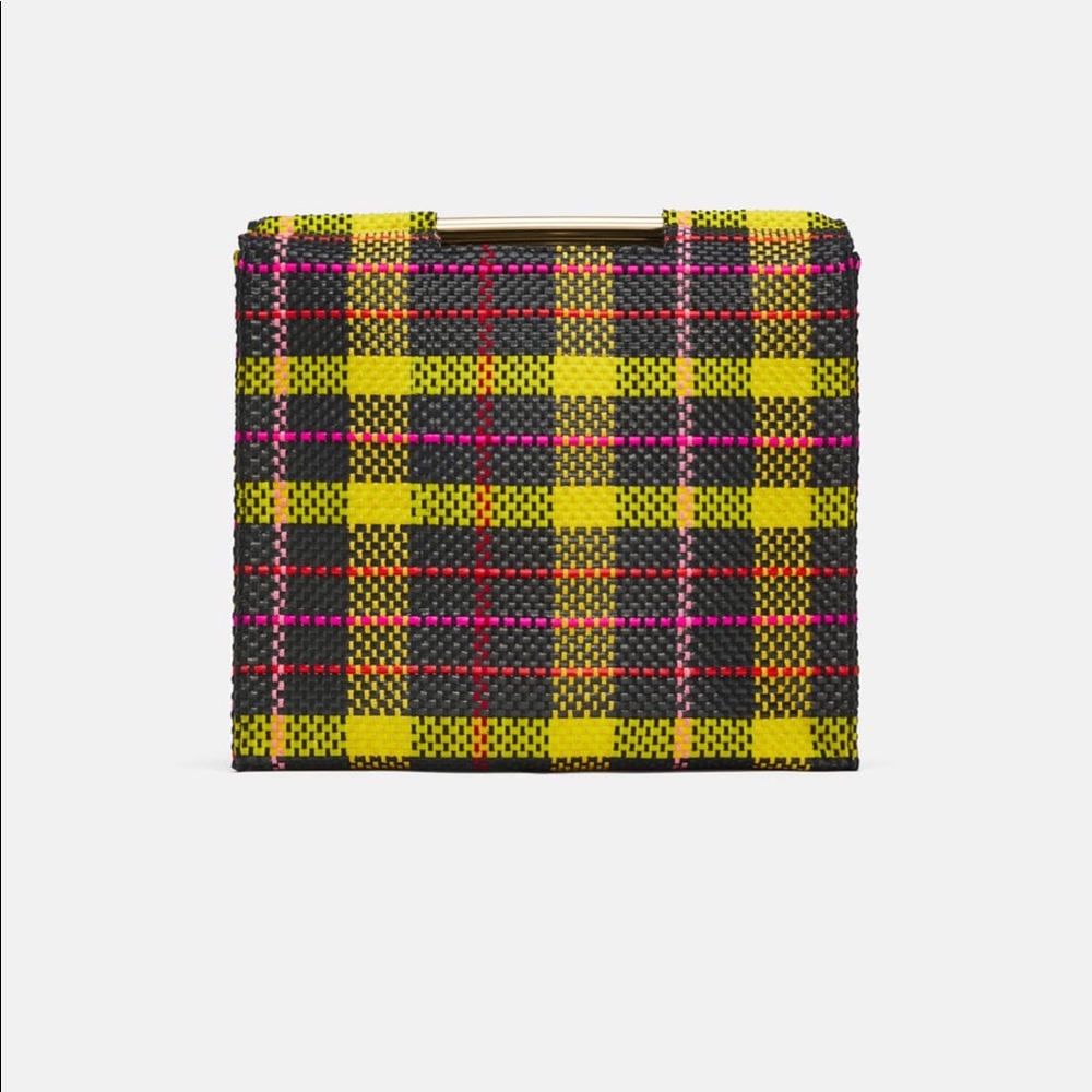 Zara Plaid Print Shopper Bag
